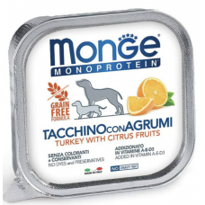 Monge Dog Natural Monoprotein Fruits - влажный корм для собак, паштет из индейки с цитрусовыми