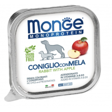 Monge Dog Natural Monoprotein Fruits - влажный корм для собак, паштет из кролика с яблоком