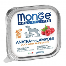 Monge Dog Natural Monoprotein Fruits - консервированный корм для взрослых собак, паштет из утки с малиной