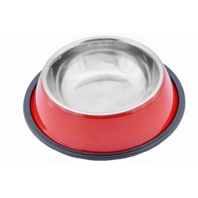 Redplastic Миска для собак и кошек металлическая, с резиновым основанием, D22см, 0,5л, (арт. 1153)