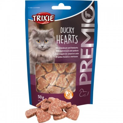 Trixie Premio Cat Duck Fish Лакомство для кошек, сердечки с уткой и рыбой, 50 г