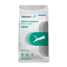 Trovet Plus Cat Weight Diabetes Chicken - диетический корм для кошек с избыточным весом и при диабете, курица