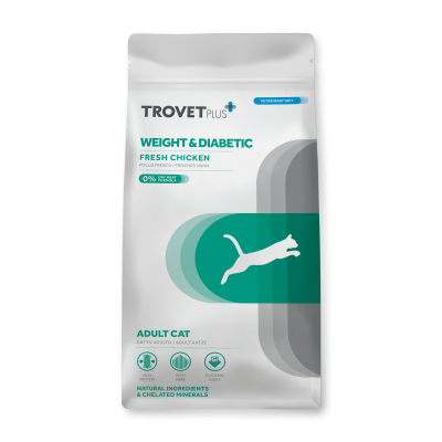 Trovet Plus Cat Weight Diabetes Chicken - диетический корм для кошек с избыточным весом и при диабете, курица