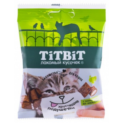 TitBit Хрустящие подушечки для кошек с паштетом из индейки, 30 г. (арт. 013878)