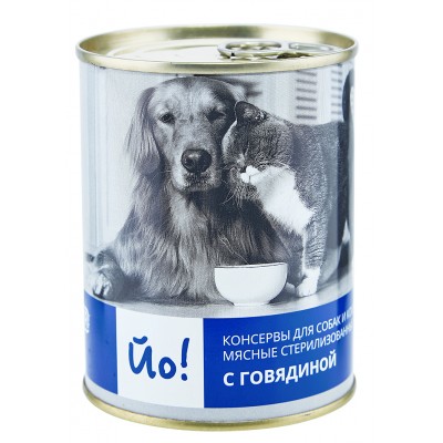 Йо Мясные консервы для собак с говядиной, 338 гр.