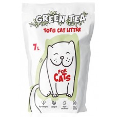 For Cats Tofu Cat Litter Green tea Наполнитель для кошачьих туалетов, соевый комкующийся, c ароматом зеленого чая, 7л