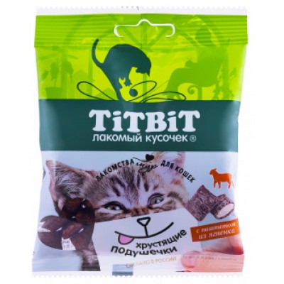 TitBit Подушечки хрустящие с паштетом из ягненка для кошек, 30 г. (арт. 013885)