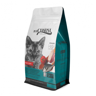 ZooCharm Adult Cat Sterilized - сухой корм для стерилизованных кошек, курица, рыба и утка